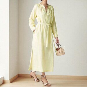 NWT J.Crew Cabana Linen Dress Butter Yellow size Medium